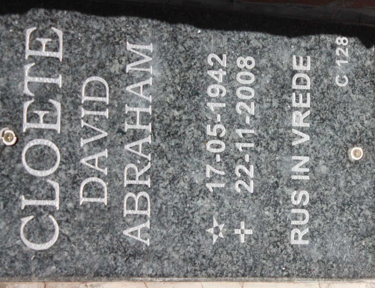 CLOETE David Abraham 1942-2008