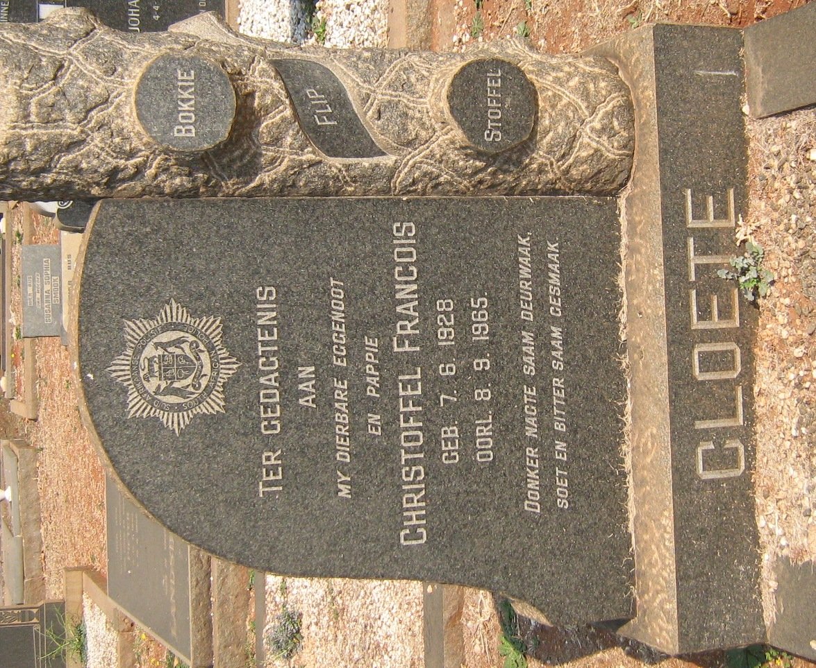 CLOETE Christoffel Francois 1928-1965