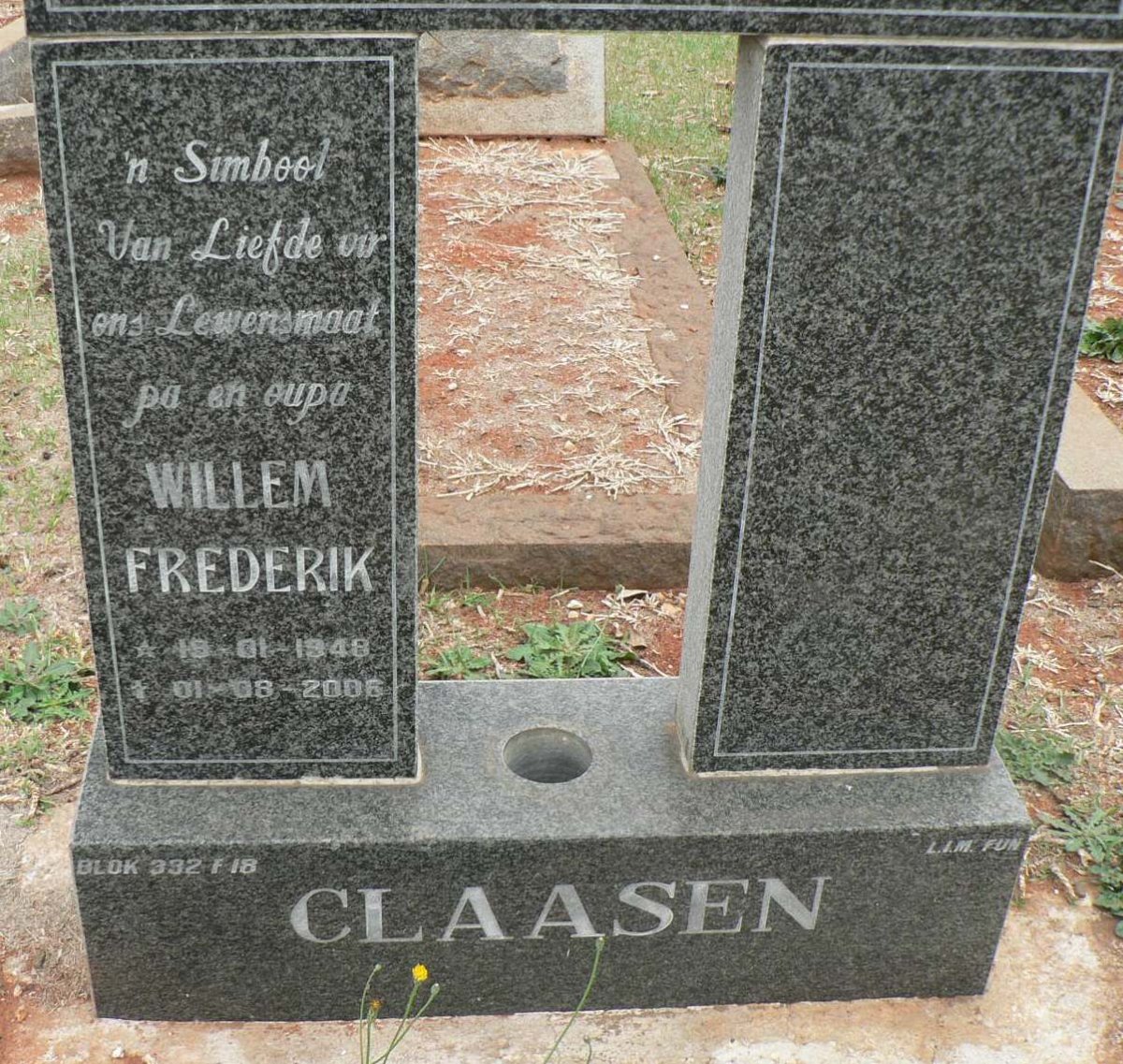 CLAASEN Willem Frederik 1948-2006