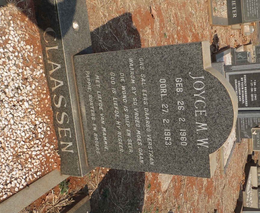 CLAASSEN Joyce M.W. 1960-1963