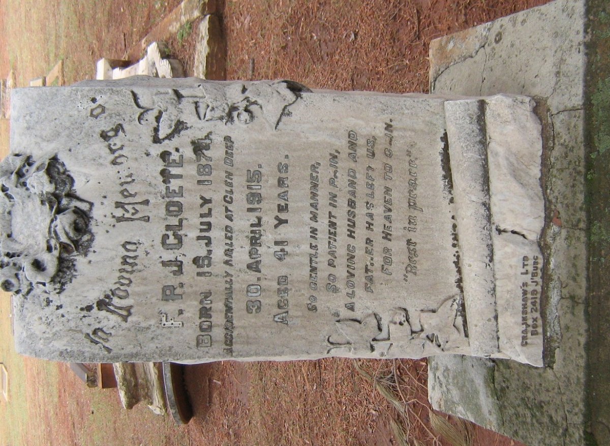 CLOETE F.P.J. 1874-1915