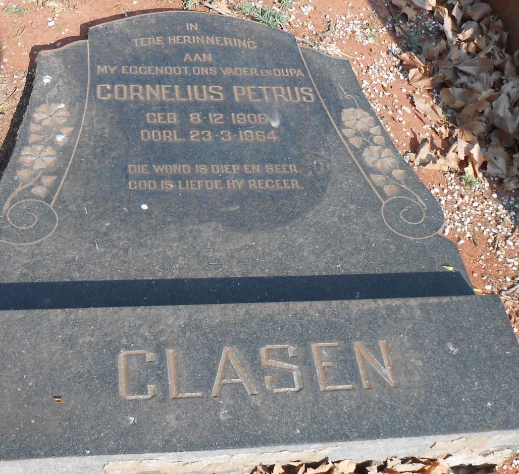 CLASEN Cornelius Petrus 1906-1964