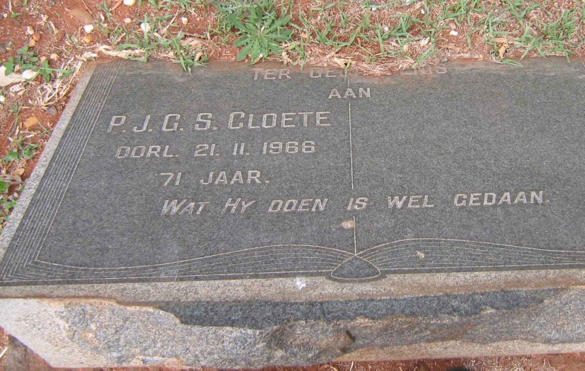 CLOETE P.J.G.S. -1966