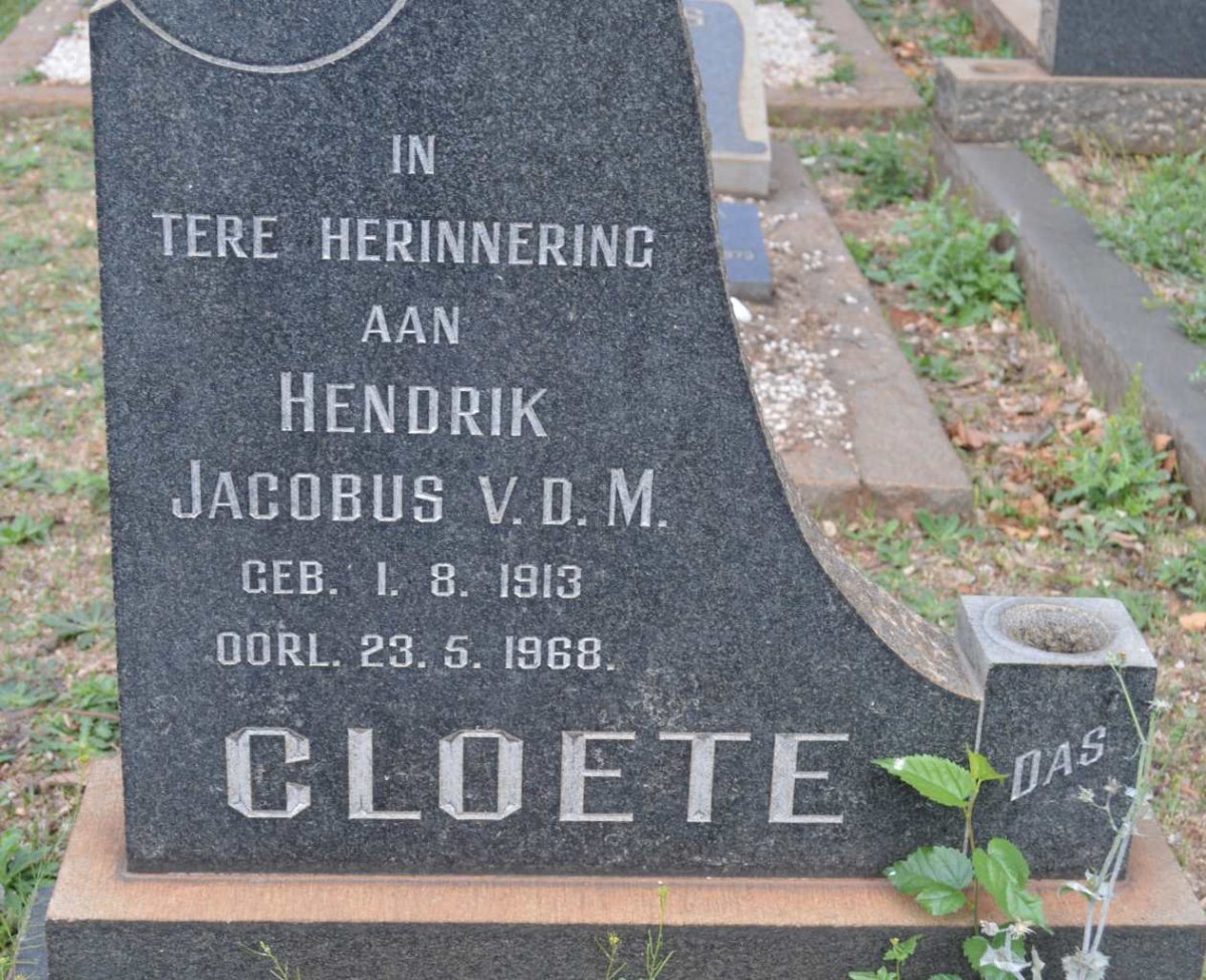 CLOETE Hendrik Jacobus v.d. M. 1913-1968