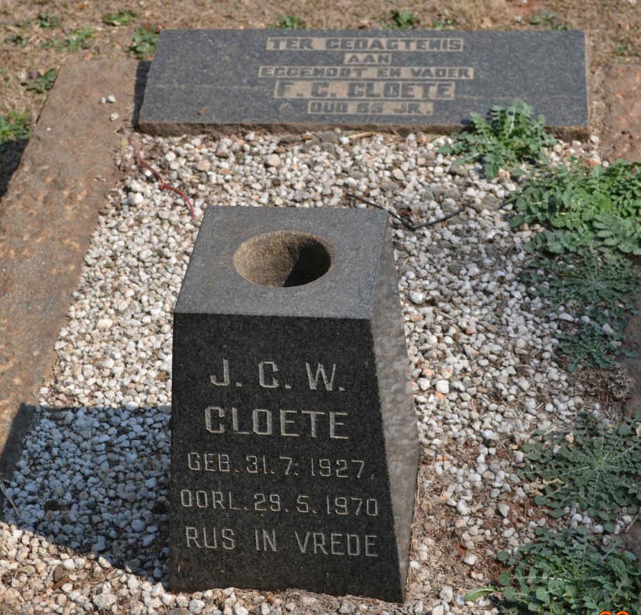 CLOETE F.C. :: CLOETE J.C.W. 1927-1970