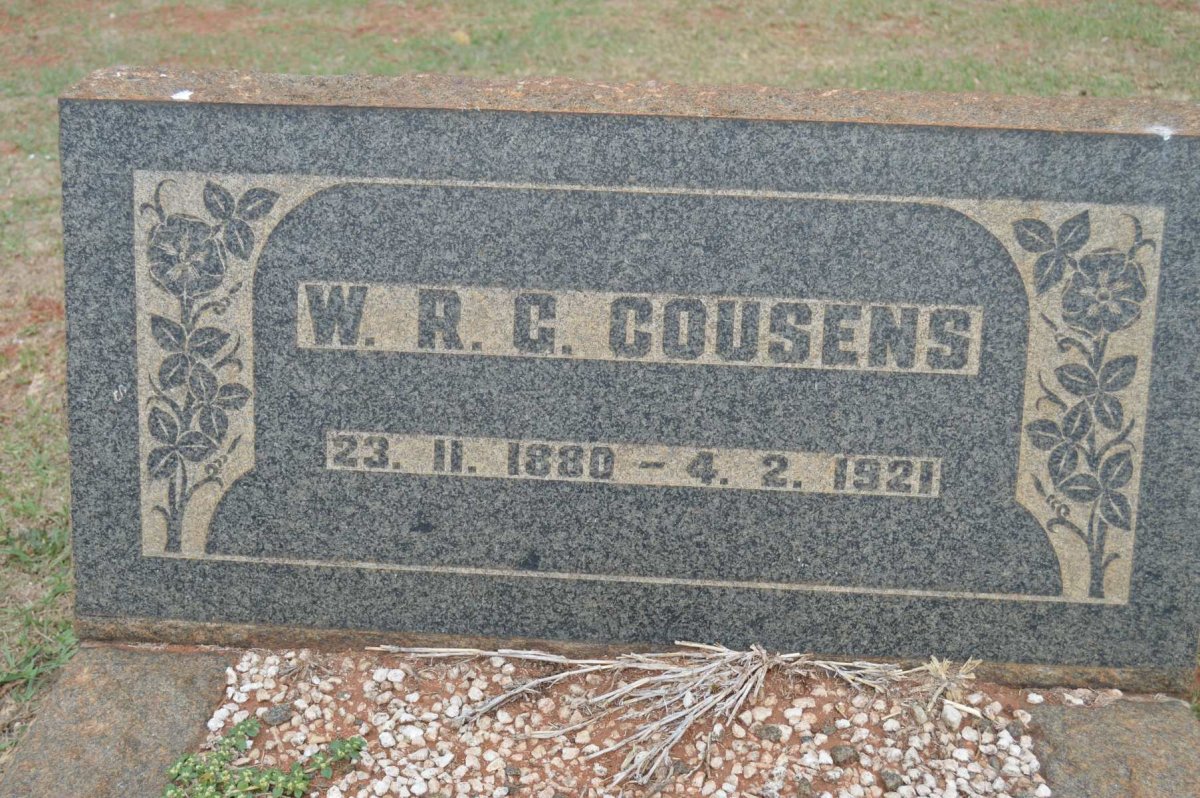 COUSENS W.R.G. 1880-1921