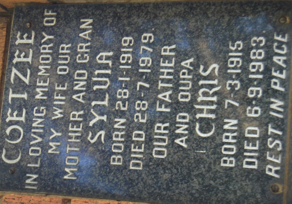COETZEE Chris 1915-1983 &amp; Sylvia 1919-1979