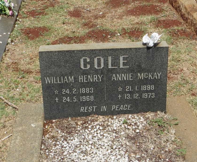 COLE William Henry 1883-1968 &amp; Annie McKay 1898-1973