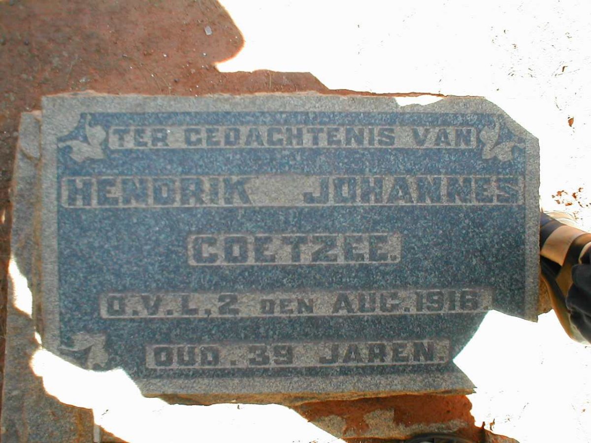 COETZEE Hendrik Johannes 1877-1916