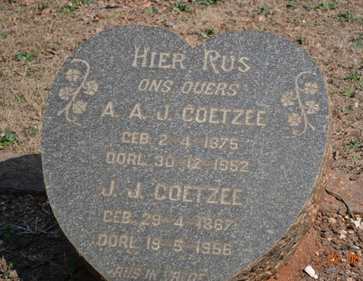 COETZEE J.J. 1867-1956 &amp; A.A.J. 1875-1952