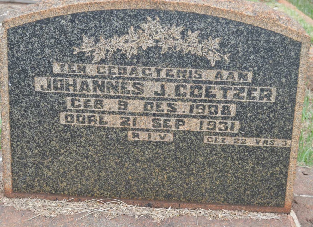 COETZER Johannes J. 1908-1931