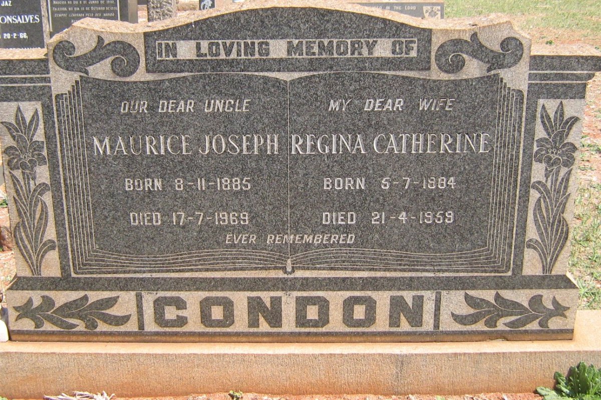 CONDON Maurice Joseph 1885-1969 &amp; Regina Catherine 1884-1959