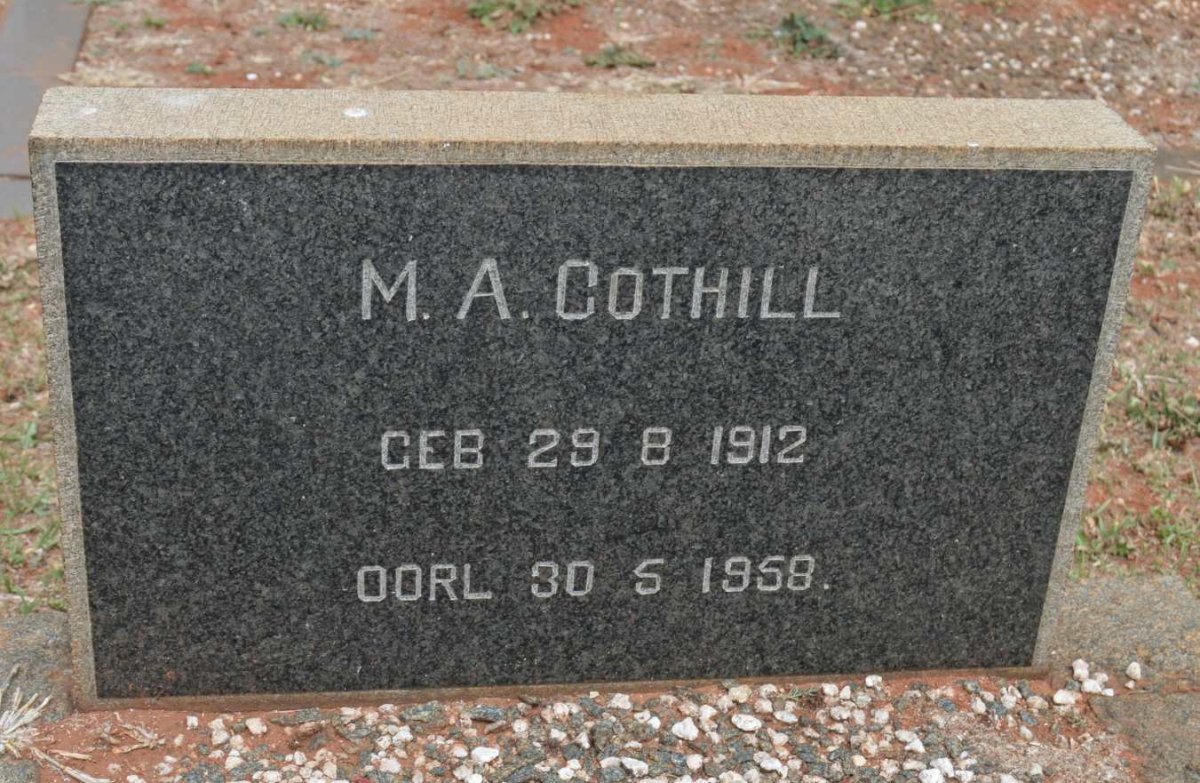 COTHILL M.A. 1912-1958