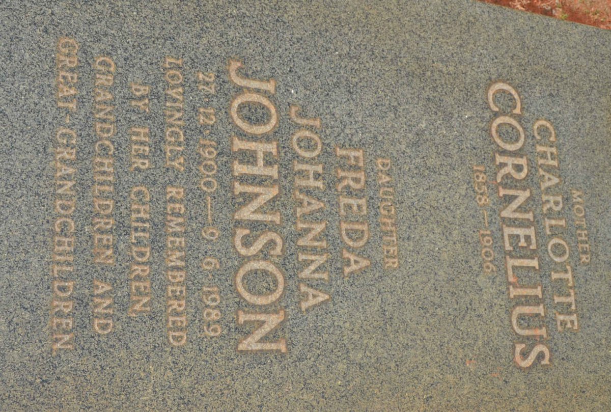 CORNELIUS Charlotte 1858-1906 :: JOHNSON Freda Johanna 1900-1989