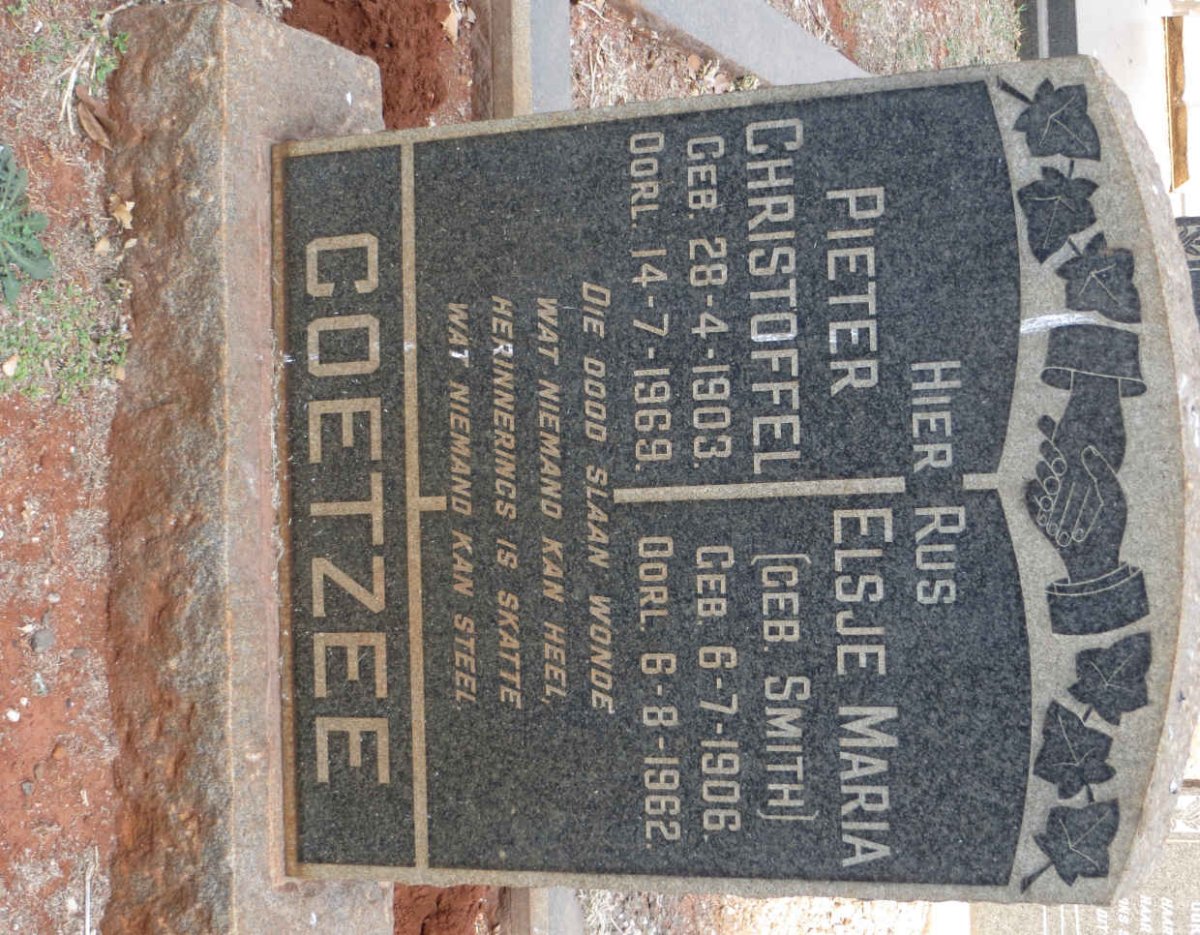 COETZEE Pieter Christoffel 1903-1969 &amp; Elsje Maria SMITH 1906-1962