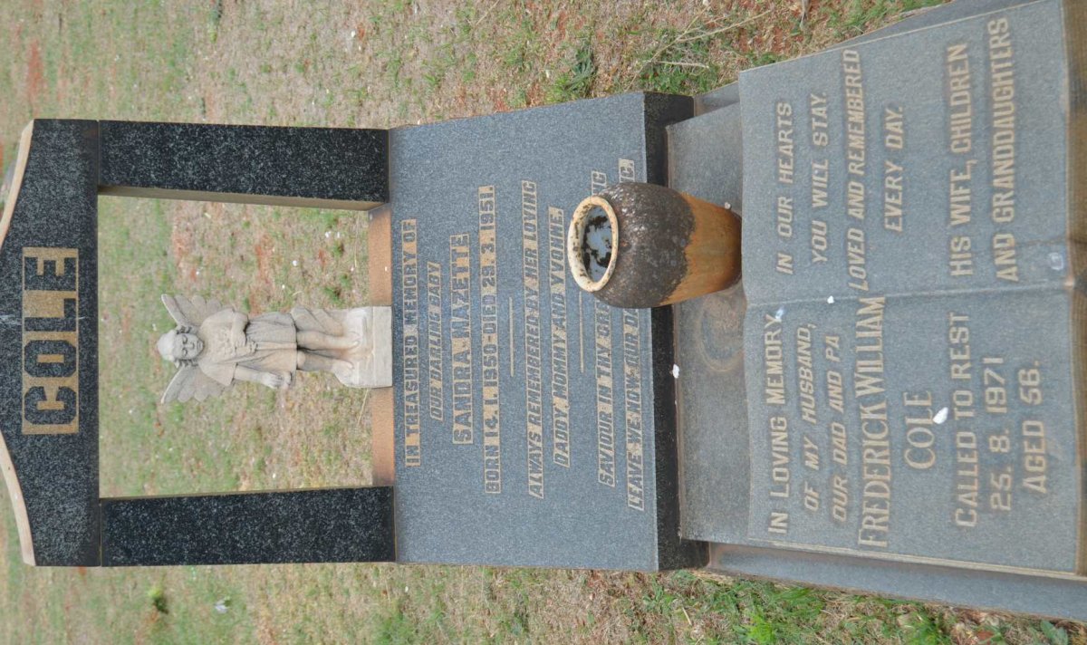 COLE Frederick William -1971 :: COLE Sandra Mazette 1950-1951