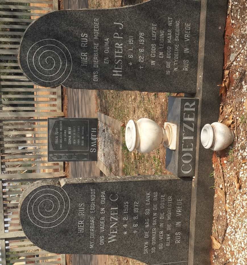COETZER Wenzel C. 1905-1972 &amp; Hester P.J. 1911-1978