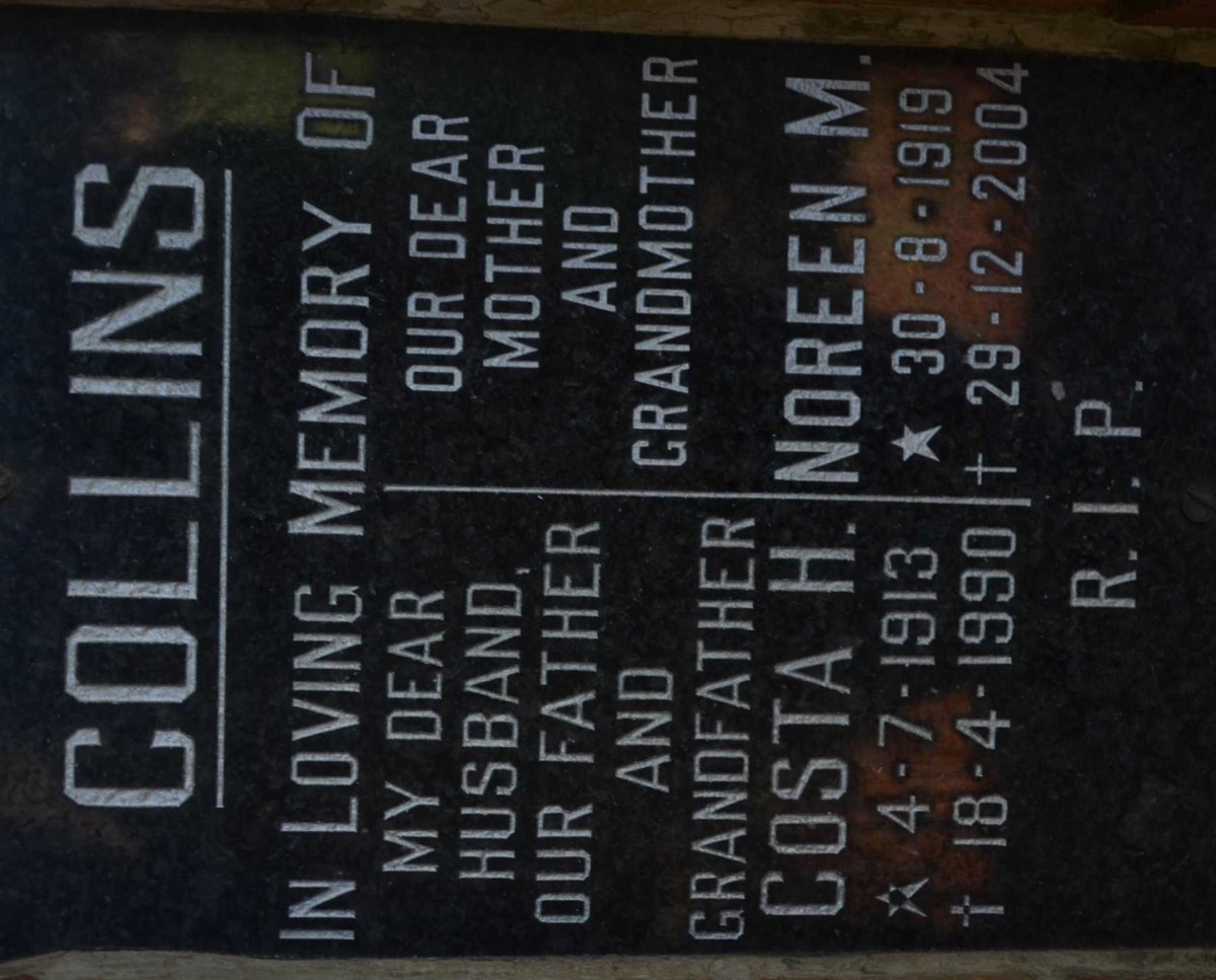 COLLINS Costa H. 1913-1990 &amp; Noreen M. 1919-2004