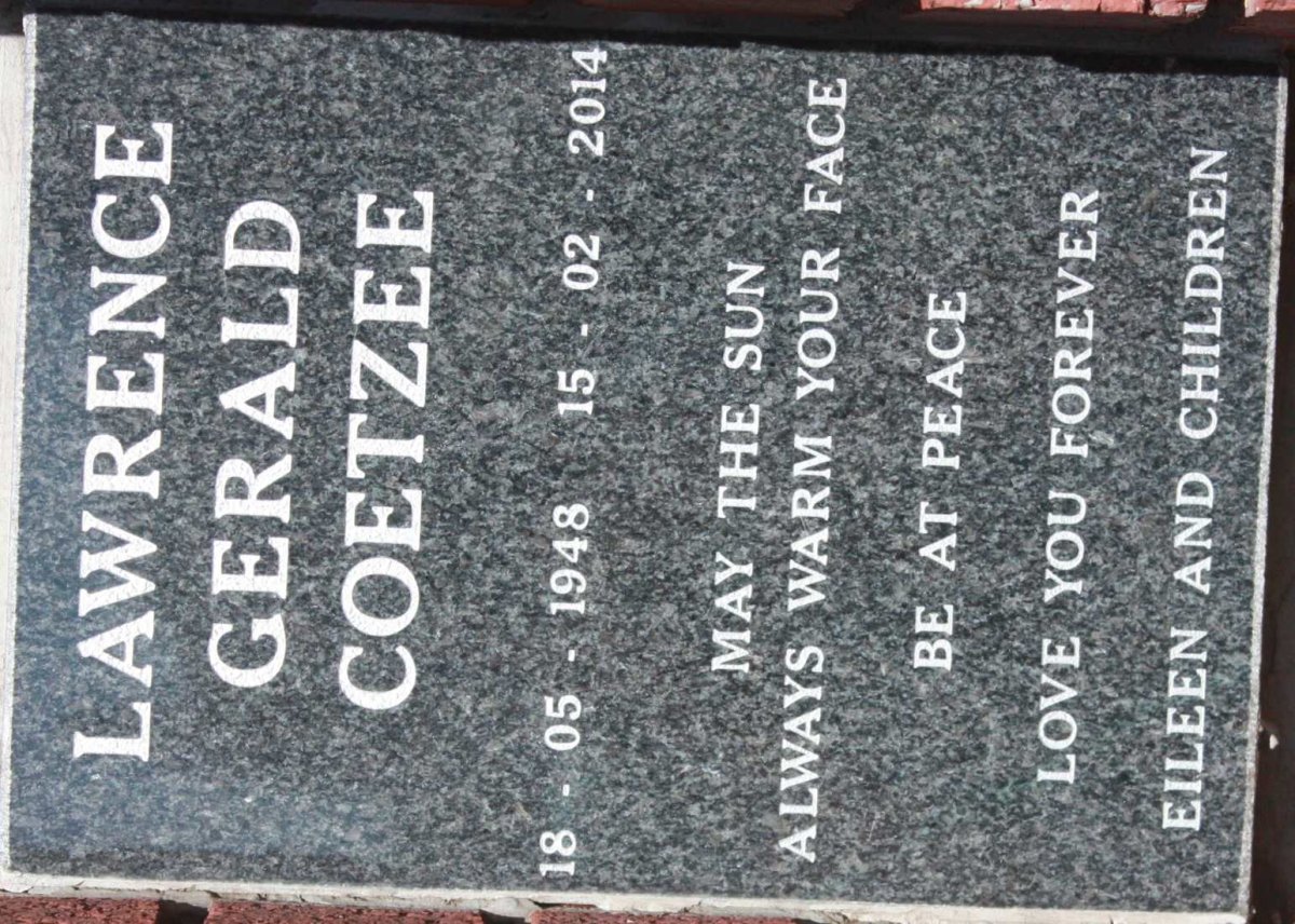 COETZEE Lawrence Gerald 1948-2014