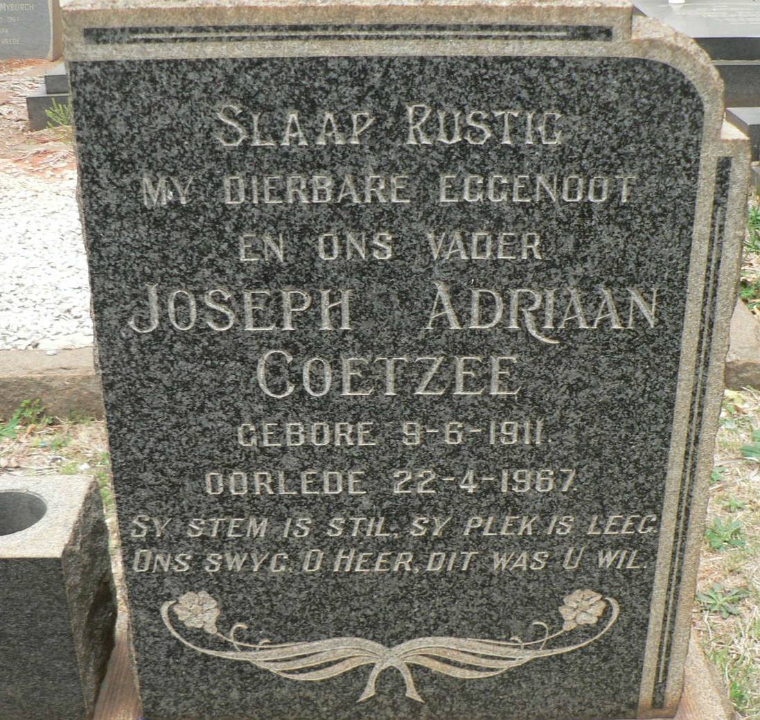 COETZEE Joseph Adriaan 1911-1967