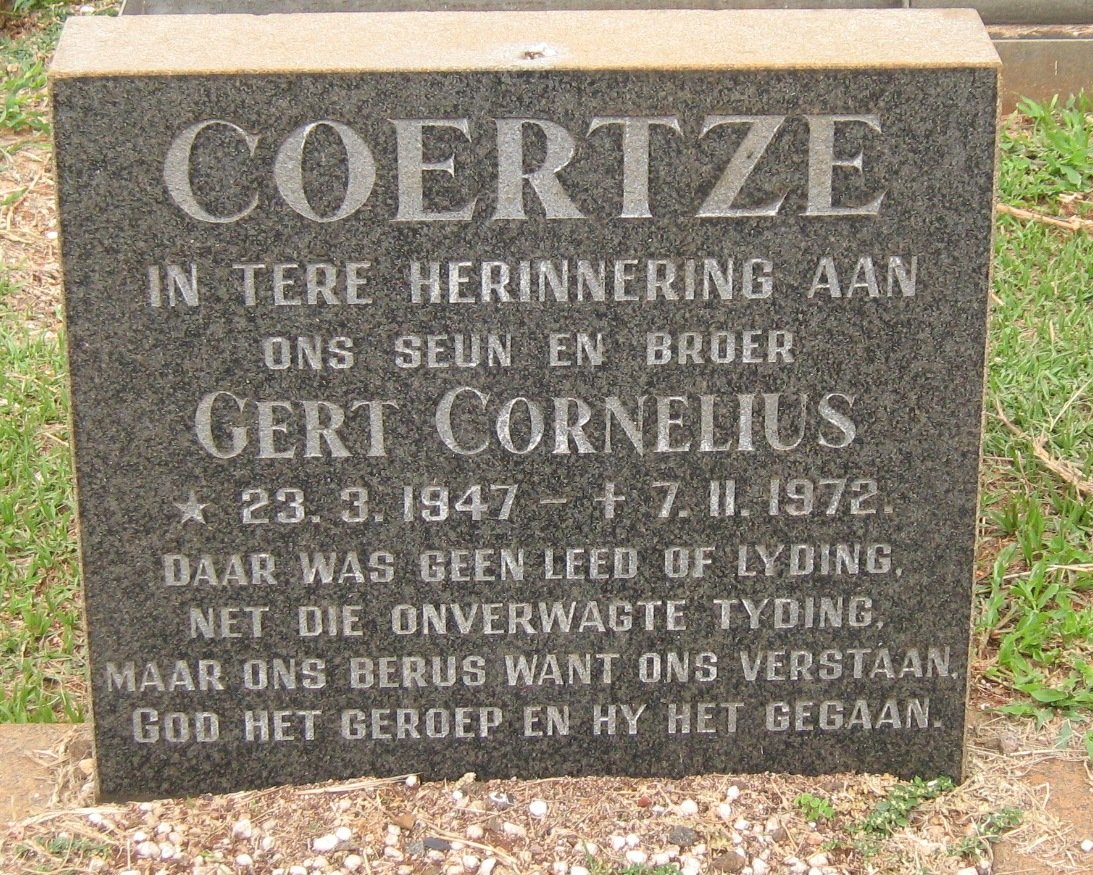 COERTZE Gert Cornelius 1947-1972