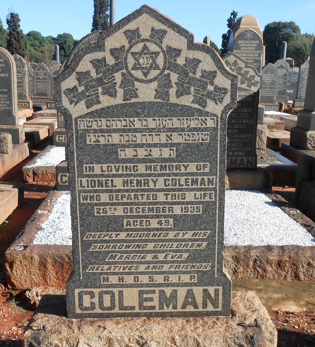 COLEMAN Lionel Henry -1935