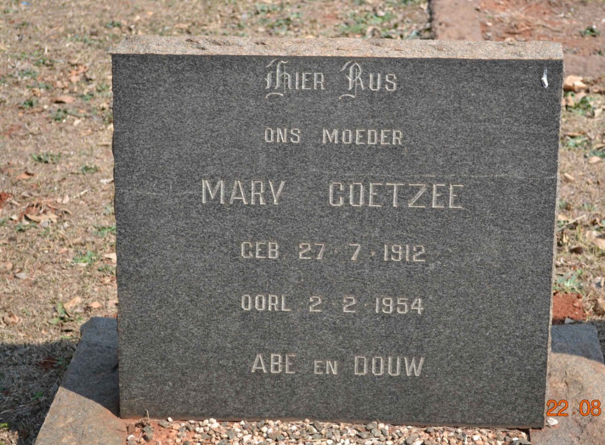 COETZEE Mary 1912-1954