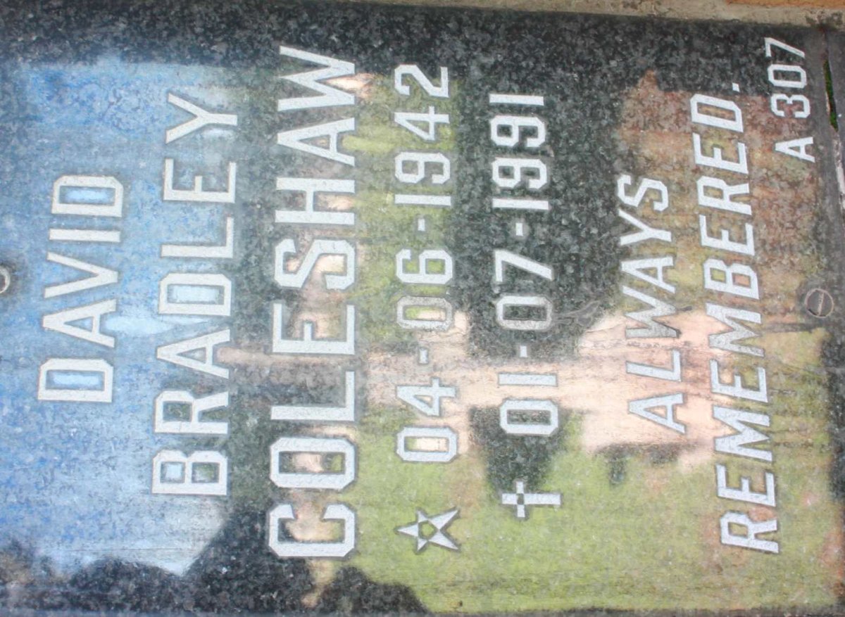 COLESHAW David Bradley 1942-1991