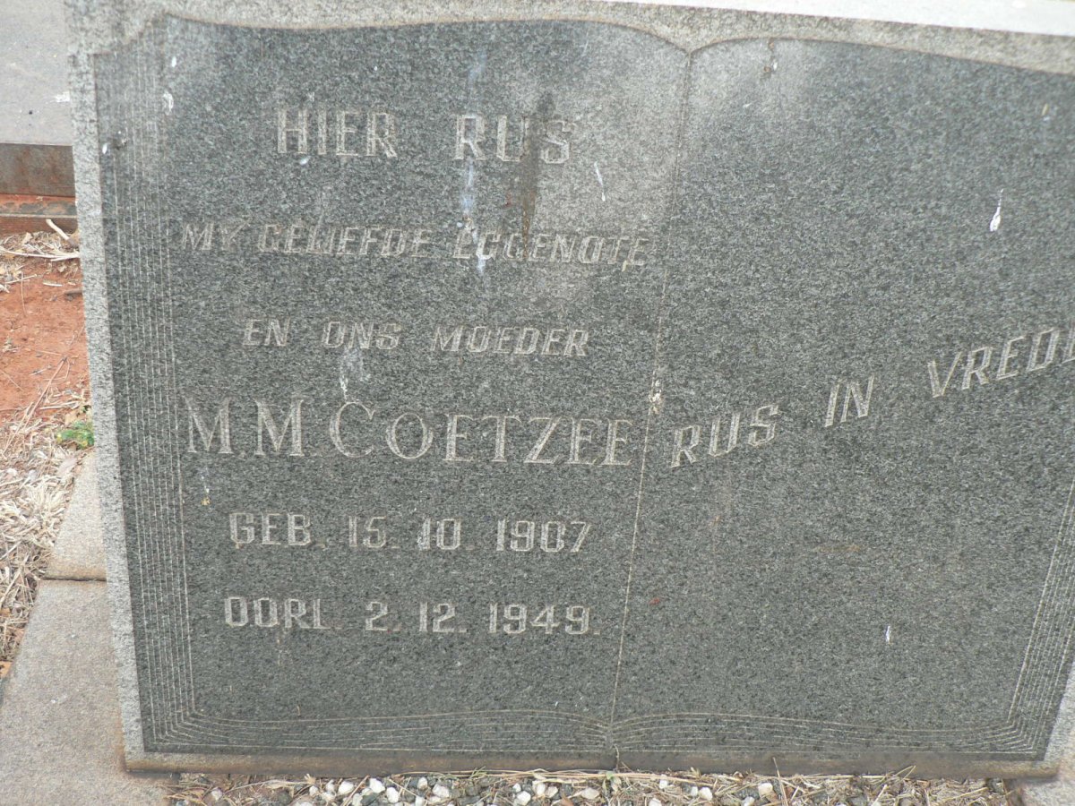 COETZEE M.M. 1907-1949