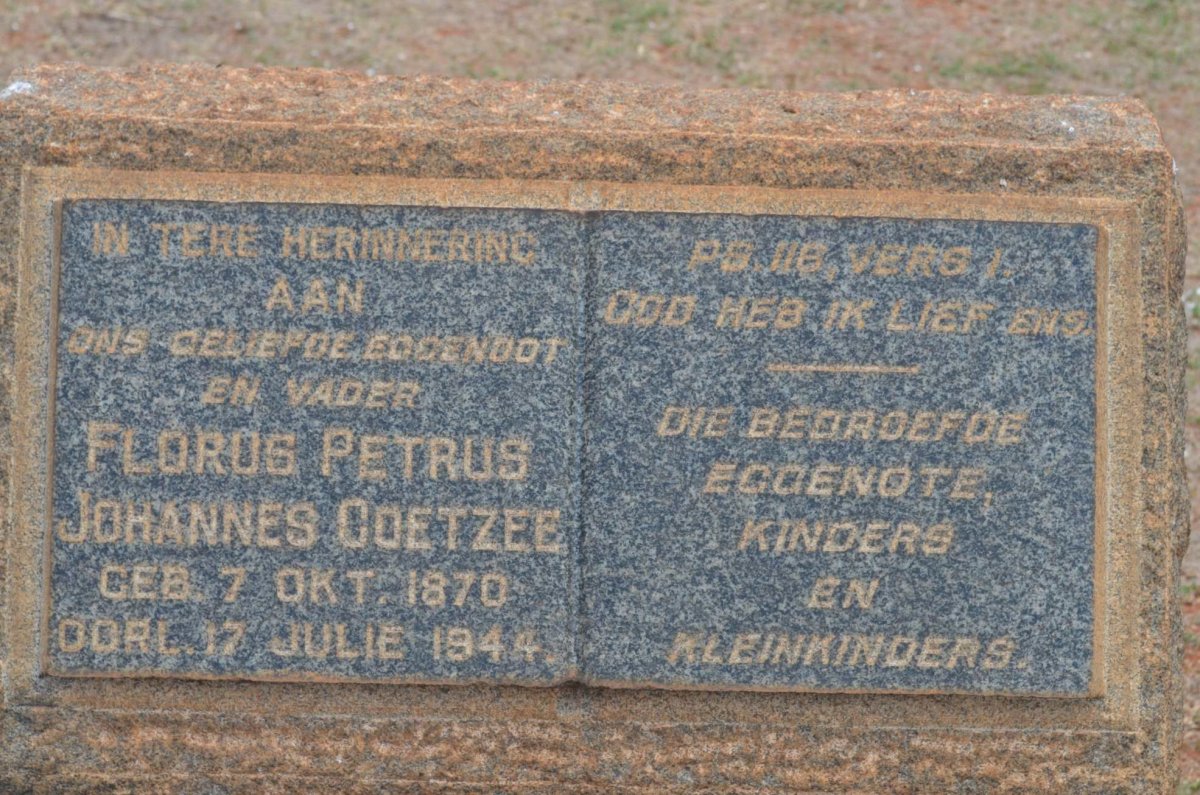COETZEE Florus Petrus Johannes 1870-1944