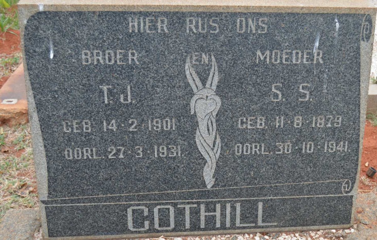 COTHILL S.S. 1879-1941 :: COTHILL T.J. 1901-1931