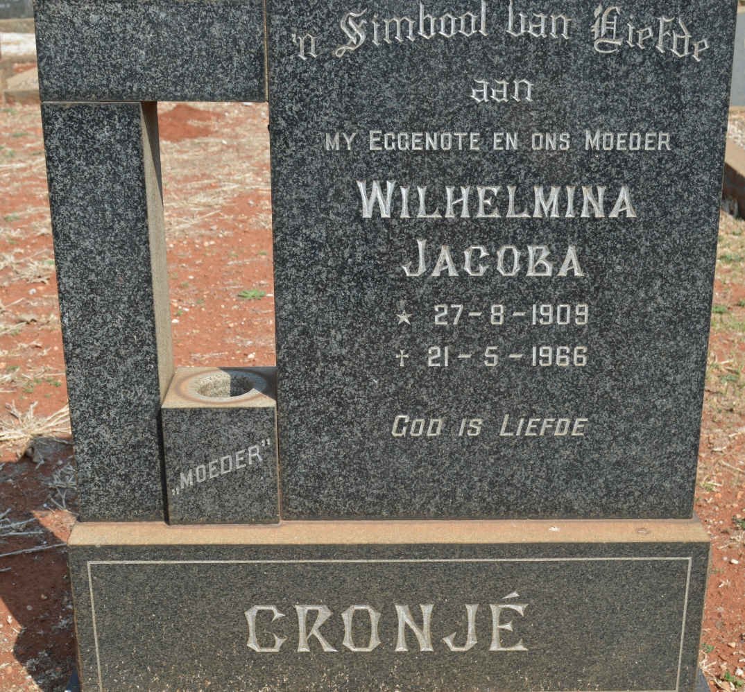 CRONJÉ Wilhelmina Jacoba 1909-1966