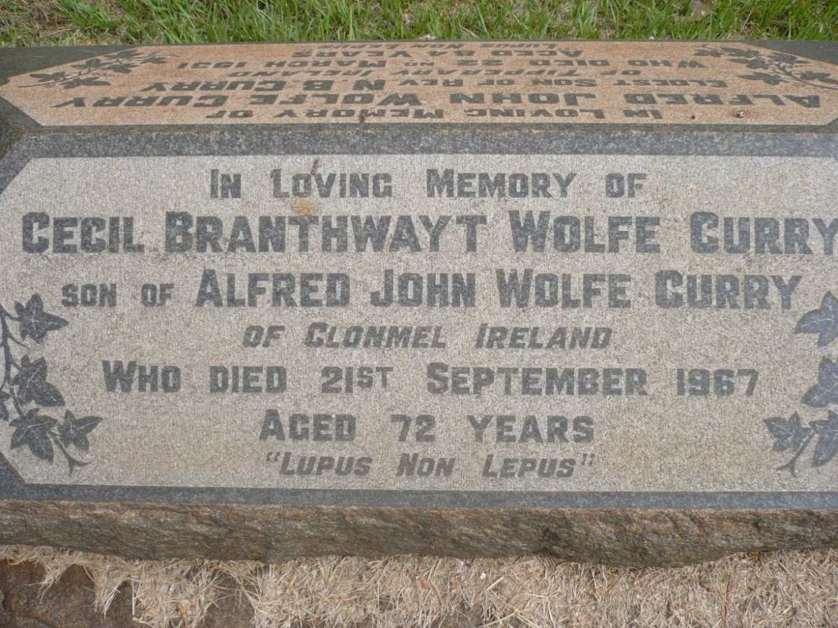 CURRY Cecil Branthwayt Wolfe -1967