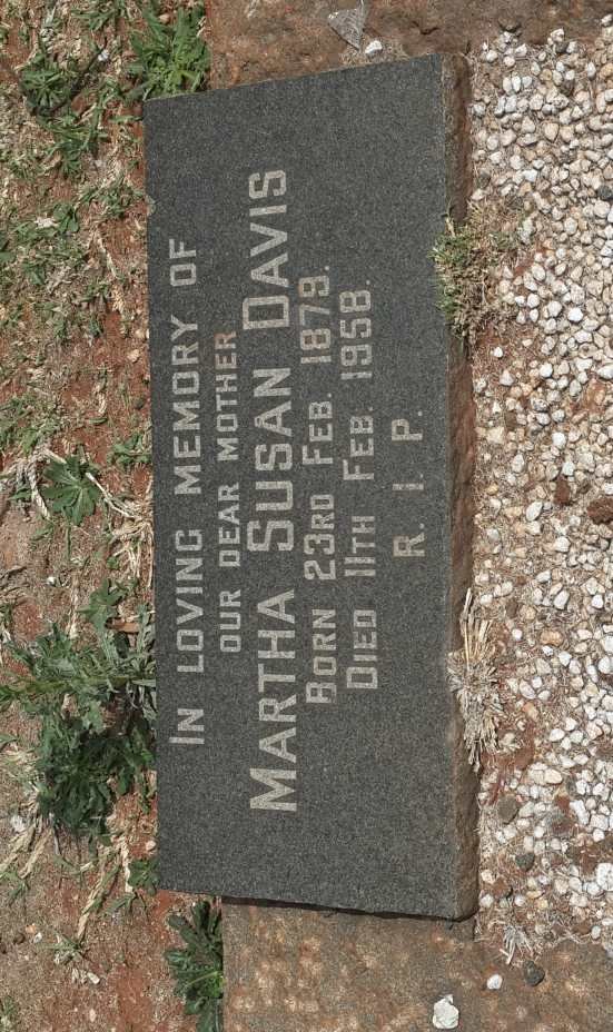 DAVIS Martha Susan 1879-1958