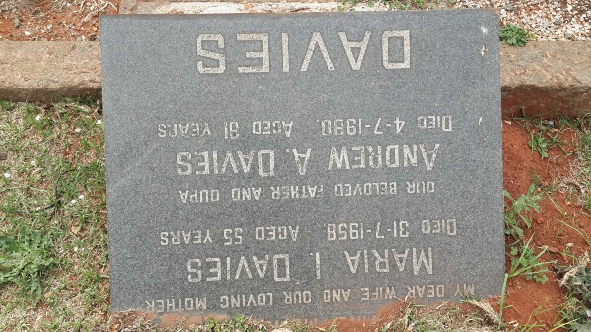 DAVIES Andrew A. -1980 &amp; Maria I. -1958