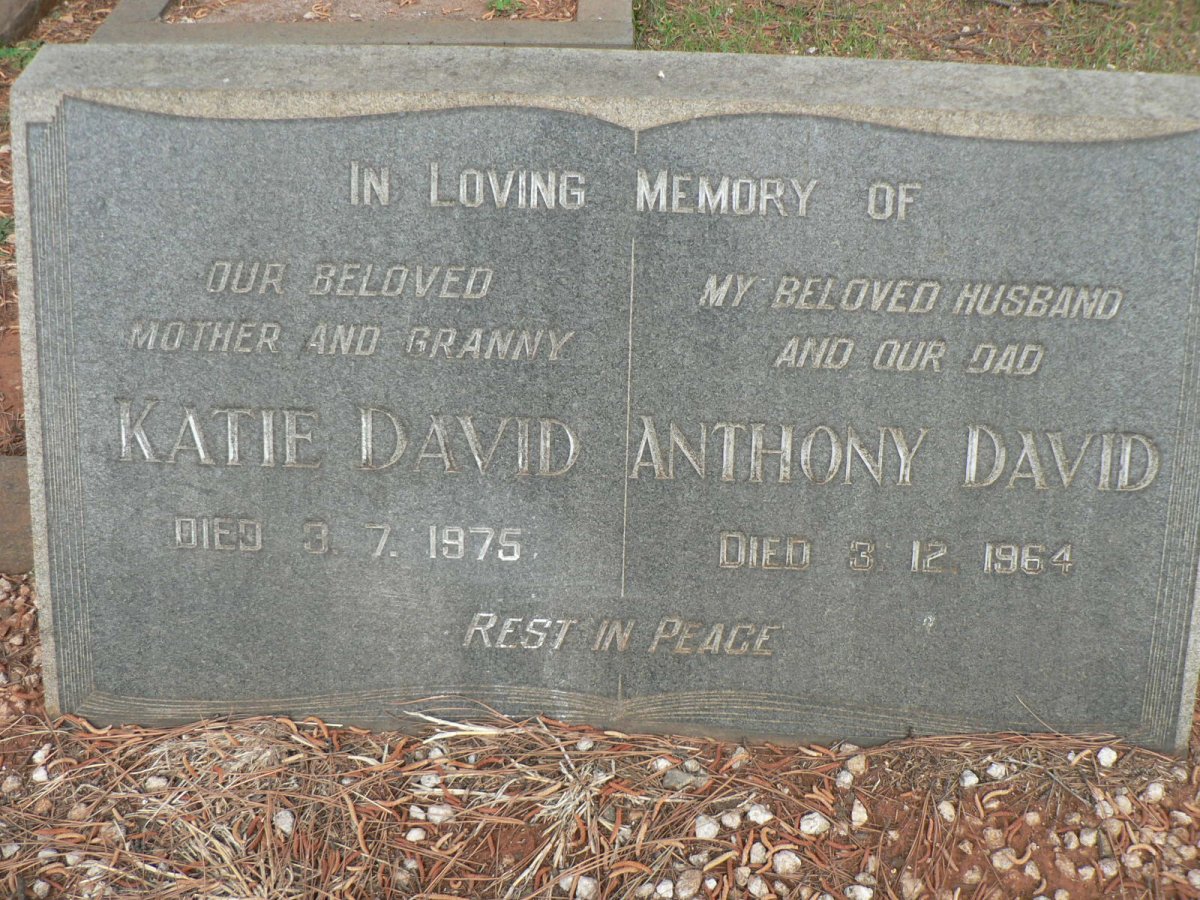 DAVID Anthony -1964 &amp; Katie -1975