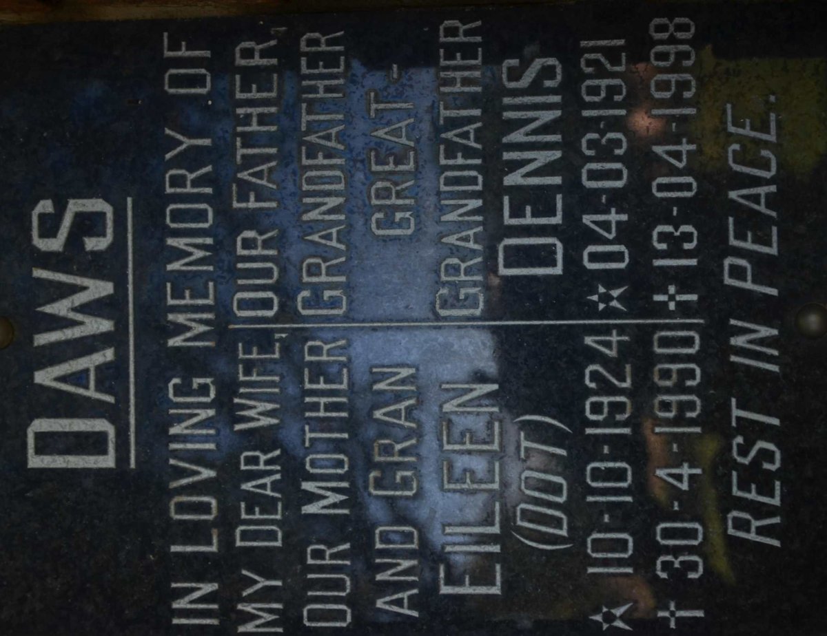 DAWS Dennis 1921-1998 &amp; Eileen 1924-1990