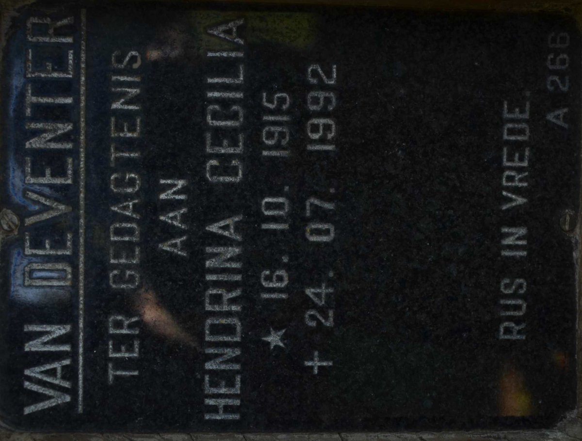 DEVENTER Hendrina Cecilia, van 1915-1992