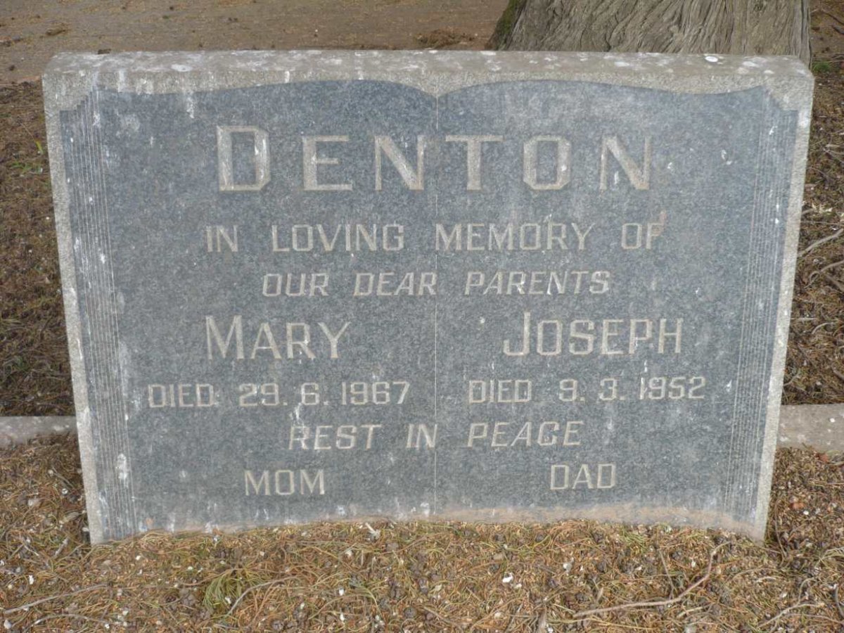 DENTON Joseph -1952 &amp; Mary -1967