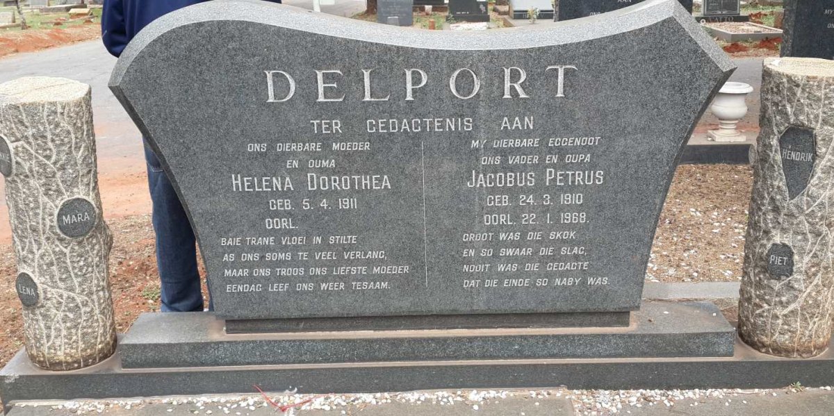 DELPORT Jacobus Petrus 1910-1968 &amp; Helena Dorothea 1911-