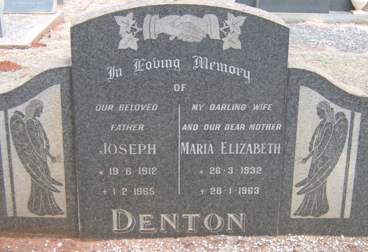 DENTON Joseph 1912-1965 &amp; Maria Elizabeth 1932-1963