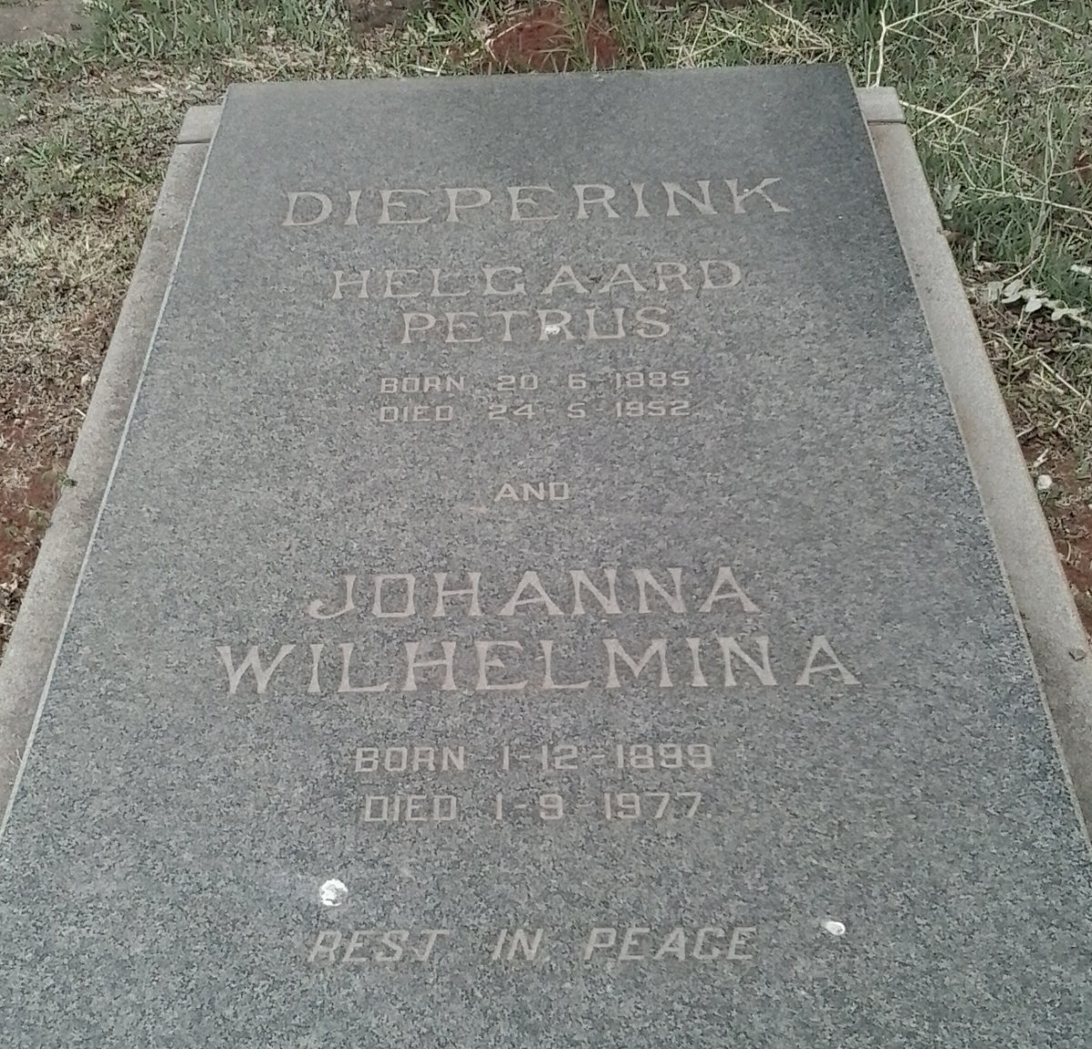 DIEPERINK Helgaard Petrus 1885-1952 &amp; Johanna Wilhelmina 1899-1977