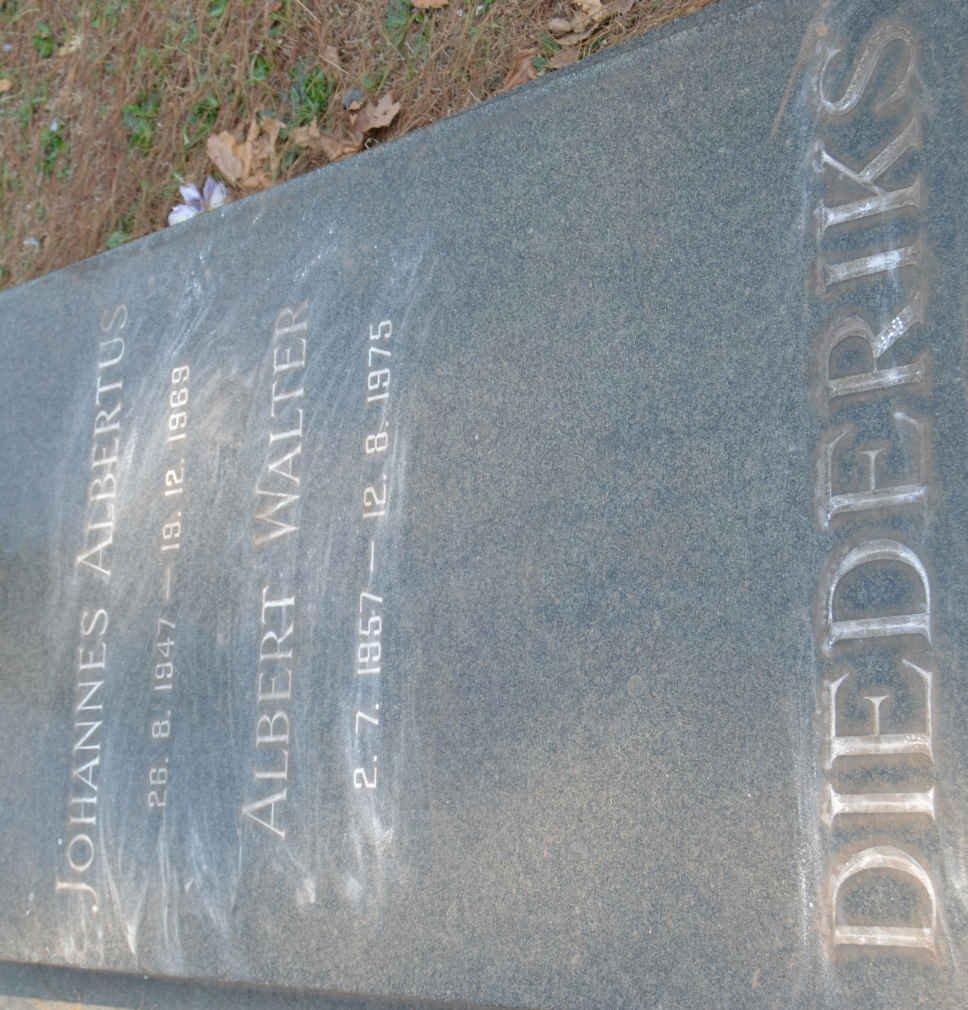 DIEDERIKS Johannes Albertus 1947-1969 :: DIEDERIKS Albert Walter 1957-1975