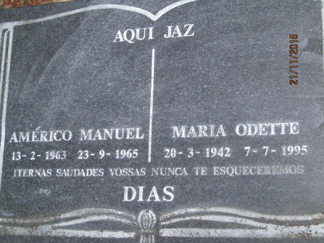 DIAS Américo Manuel 1963-1965 :: DIAS Maria Odette 1942-1995