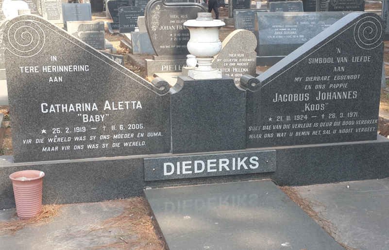 DIEDERIKS Jacobus Johannes 1924-1971 &amp; Catharina Aletta 1919-2006