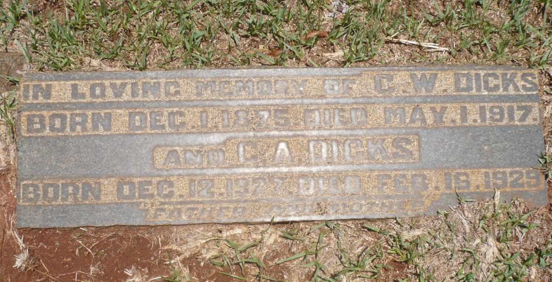 DICKS C.W. 1875-1917 :: DICKS C.A. 1922-1929