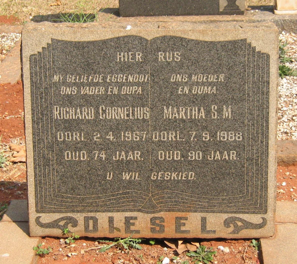 DIESEL Richard Cornelius -1967 &amp; Martha S.M. -1988