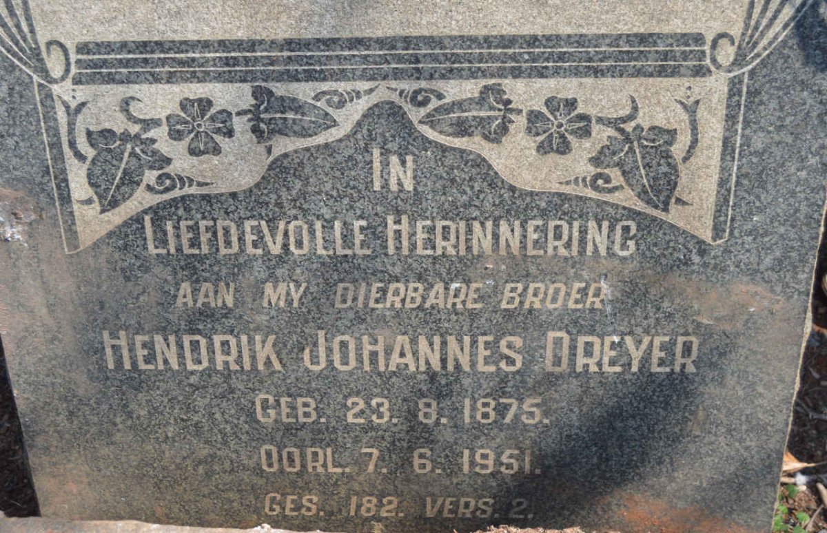 DREYER Hendrik Johannes 1875-1951
