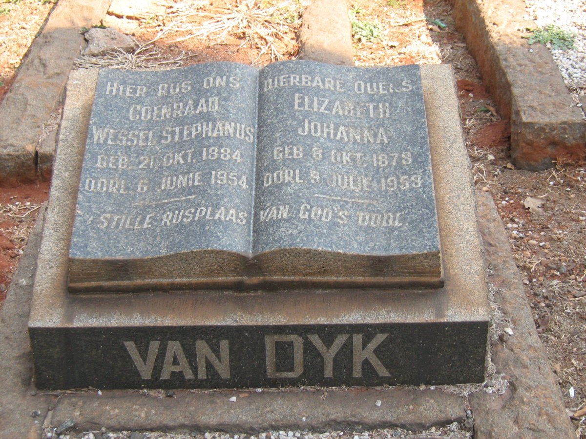 DYK Coenraad Wessel Stephanus, van 1884-1954 &amp; Elizabeth Johanna 1878-1953