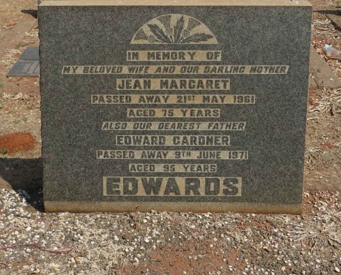EDWARDS Edward Gardner -1971 &amp; Jean Margaret -1961